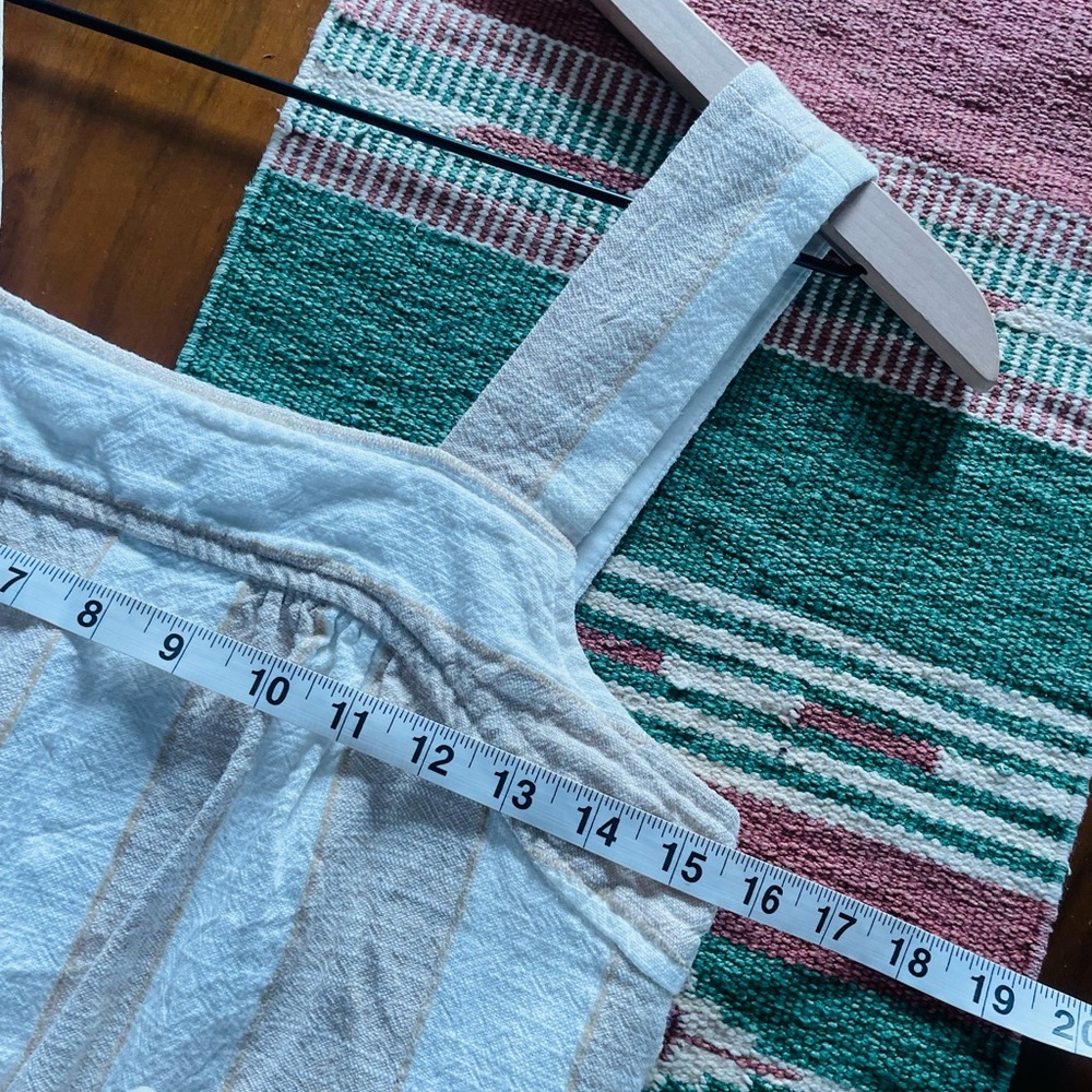 Anthropologie Maeve Neutral Tan & Cream Stripe Midi Dress - Picture 11 of 12